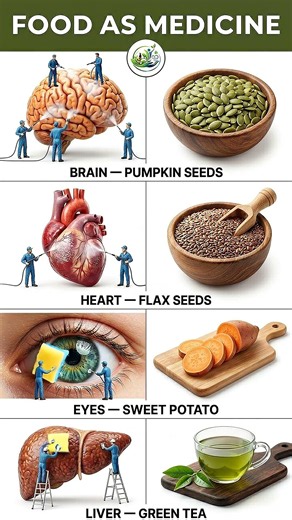 Food as Medicine 🌿 Pumpkin Seeds, Flax Seeds & Green Tea Repair Your Organs Naturally