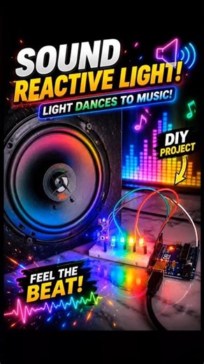 Sound Makes These Lights Dance 😳🎶 | Arduino Music Reactive LEDs #Shorts