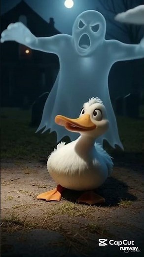Scared Duck Escapes a Terrifying Ghost! 🦆👻