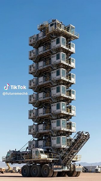 The Quiet Power of the USA’s Largest Machine ⚙️ In the American desert, a towering steel giant made from interlinked construction vehicles stands still — pure industrial power. #USAConstruction #MachineOfTheFuture #IndustrialDesign #ModernMachinery