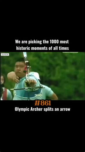 The Moment of History on Instagram: "In 2008, an archer made a shot that’s still talked about today. During practice, his arrow sliced perfectly through another already stuck in the target — straight down the center. The moment stunned everyone, looking like pure concentration made visible. Experts note that arrows flex and vibrate in flight, so even tiny shifts matter. That’s what makes this shot so remarkable: steady hands, perfect timing, and rare calm under pressure. Skill, luck, or both — w