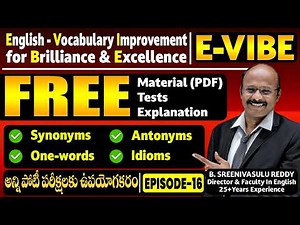 E-VIBE - Free Vocabulary Enrichment Test - 16 Explanation by - Director Sir - Everest Coaching Point