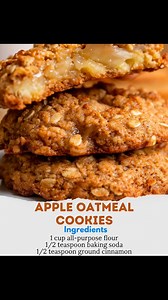 Apple Oatmeal Cookies Ingredients: - 1 cup all-purpose flour - 1/2 teaspoon baking soda - 1/2 teaspoon ground cinnamon - 1/4 teaspoon salt - 1/2 cup unsalted butter (room temperature) - 1/2 cup light brown sugar (packed) - 1 large egg - 1 teaspoon vanilla extract - 1 cup old-fashioned rolled oats - 1 cup Granny Smith apples (finely chopped, peeled, and cored) - 1/2 cup powdered sugar - 1-2 teaspoons milk - 1/4 teaspoon ground cinnamon Directions: 1. Preheat your oven to 350°F (175°C) and line a 