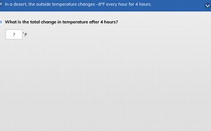 In a desert, the outside temperature changes −8∘F every hour fo... | Filo