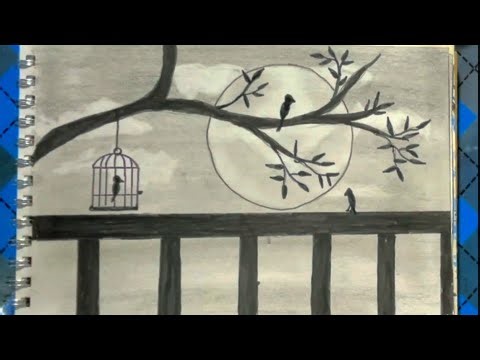 How to Draw a Sad Bird in Cage | Emotional Art Drawing Tutorial