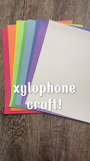 Simple Rainbow Colored Paper Xylophone Craft for Kids