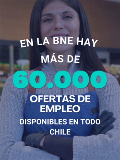En la BNE hay más de 60.000 ofertas de empleo disponibles en distintos rubros y regiones del país. 🔎 Encuentra oportunidades laborales en áreas como administración, comercio, salud, construcción, minería, tecnología, transporte y muchos otros sectores. 📲 Ingresa a www.bne.gob.cl, completa tu perfil y comienza a postular de forma gratuita. #IngresaCompletaPostulaBNE