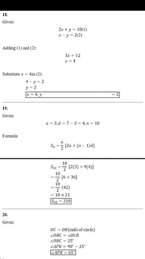 Maths State level preparatory 1 key answer 2026