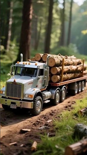 🚚 WOW! Remote Control Logging Truck Carrying REAL Wood | So Realistic! 😱🔥