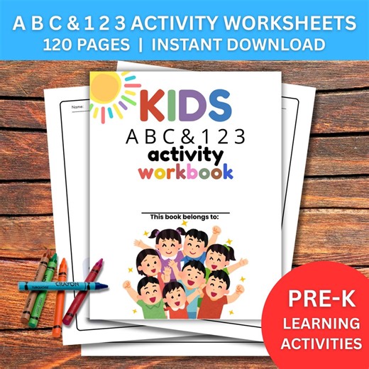 Pre K ABC Tracing Activities, Printable Worksheets for Kids, Alphabet Tracing, Printable Number Activities, Fun Learning Activities - Etsy