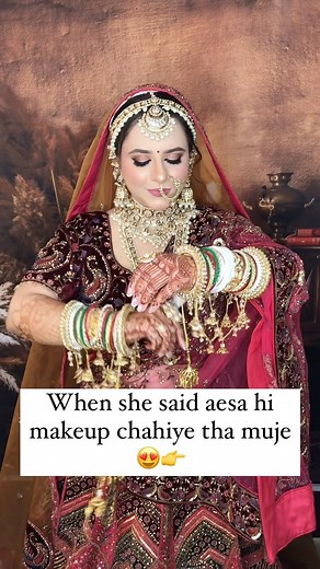 Aesa makeup hi chahiye tha muje🥰👉 Our cute shy bride ❤️ . Makeover @sanyashifa | Makeovers By Sanya and Shifa
