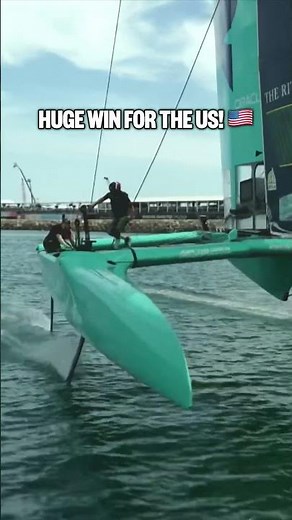 A clutch win from ‪@SailGPUSA‬ 😮‍💨🇺🇸The Americans were first on the foils and flew away! 👏#SailGP
