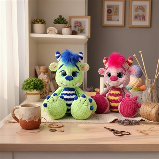Monster Amigurumi Crochet Pattern | Fantasy Plush Toy DIY (PDF Download) - Etsy