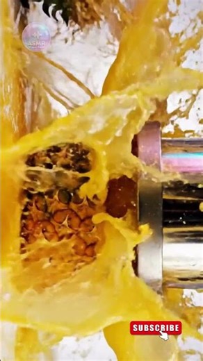 Pineapple Hydraulic Press ASMR | Massive Yellow Juice Explosion Slow Motion #shorts
