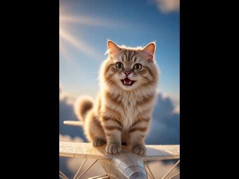 Flying Cat with Funny Meows ✈️ Magical Polythene Plane Sky Adventure