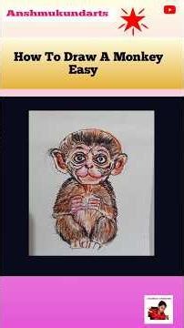 How To Draw A Monkey Easy || Easy Monkey Kaise Draw Kare 😍#shorts #ytshorts