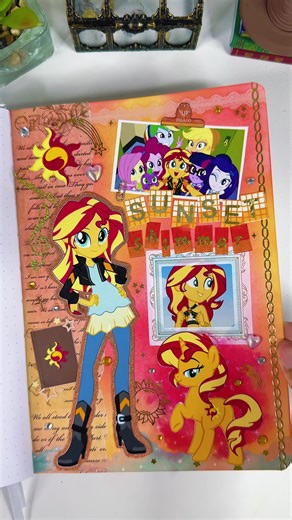 ASMR Art Journal Spread Featuring Sunset Shimmer