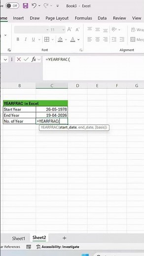 Master the YEARFRAC Function in Excel | Calculate Exact Year Differences Easily