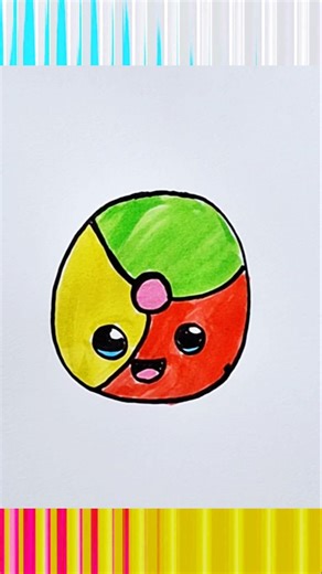 Cute Colorful Ball Drawing 🎨⚽ | Easy Kids Drawing 🧒✨ #shorts