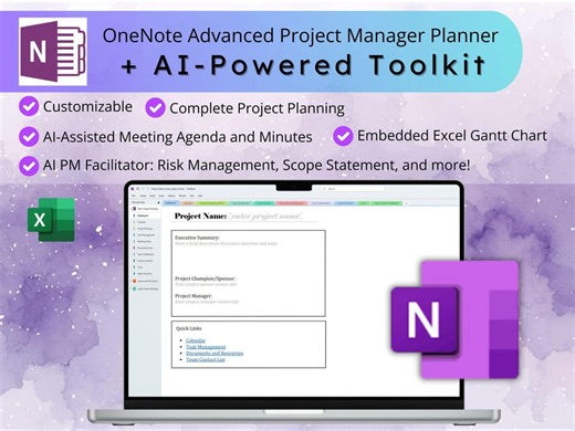 Onenote Project Planner 2026 | AI Prompts & Excel Gantt Chart (digital Download) - Etsy Australia