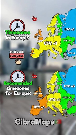 Timezones and recomended timezones in Europe #europe #geographythroughmaps #mapping