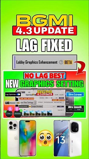4.3 Update😱No LAG, Best Graphics 120 Fps Setting, 4.3 Update Lag Problem Fix#pubg #shorts #ytshorts