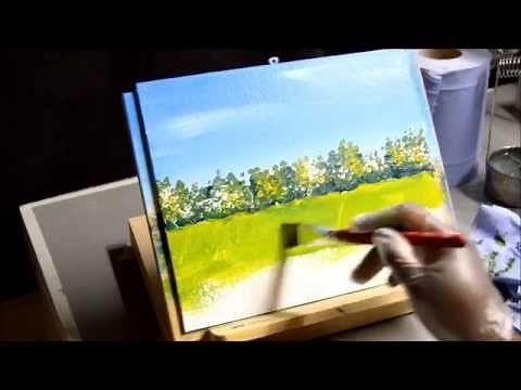 Step by Step Demonstration of How to Paint a Foreground with Acrylic. Quick and Easy.