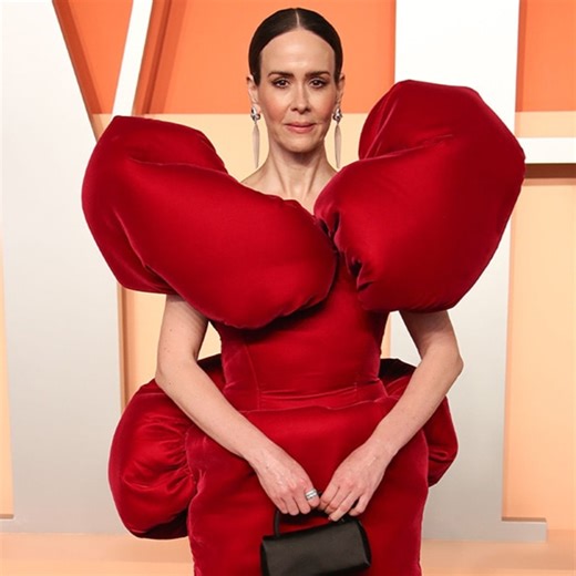 Oscars 2025: Sarah Paulson Debuts Her Most Puzzling Look Yet at Vanity Fair Party