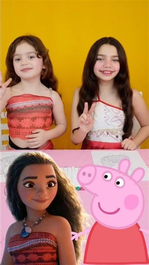 2 MARKER CHALLENGE✨PEPPA PIG ✨MOANA version 😍 #drawing #coloring #thelittleones
