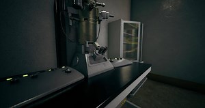 CGI Laboratory equipment in a sterile environment with various instruments present