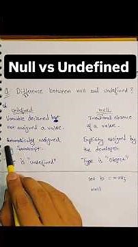 Null vs Undefined