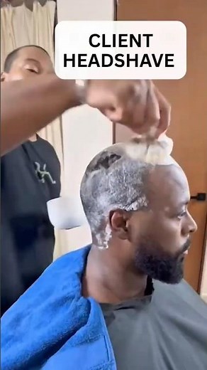 Client Gets The Smoothest Shave #barber #headshave #technique