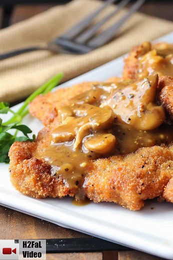 German Schnitzel with Mushroom Gravy | How To Feed a Loon