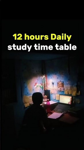 12 Hours study time table⏰🔥 #motivation#studyadvice #studymotivation #studytips#studywithme