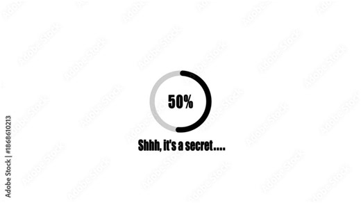 Confidential percentage progress bar animation with secret message