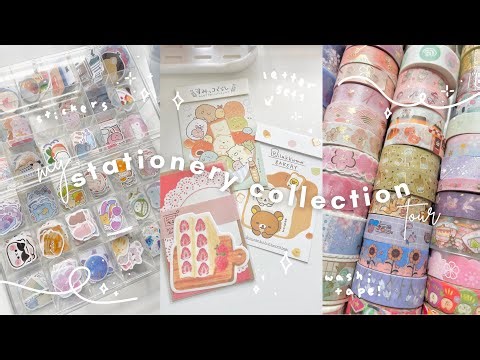 🌷 reorganizing my stationery + stationery collection tour | stickers, washi tapes, memos + asmr
