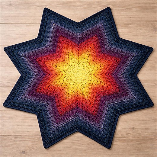 12-point Star Crochet Blanket Pattern, Create a Stunning Star-shaped Blanket, Step-by-step 12-point Star Crochet Blanket, PDF - Etsy