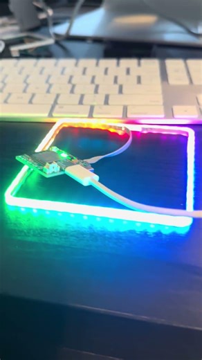 2.7mm RGB LED strip running off an ESP32-S3. #rgbled