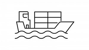Download cargo ships outline icon animation. transparent background for free