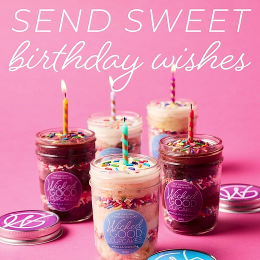 "Such a sweet gift to send someone celebrating their Birthday! Cupcake in a Jar? So unique!" | Wicked Good Cupcakes