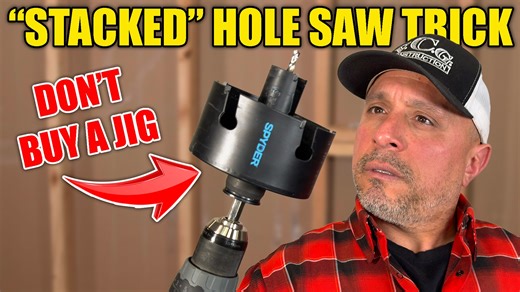 Enlarging an existing hole with a hole saw usually walks, chatters, grabs… and tries to break your wrist. 😅 In this video, I’ll show you the “STACKED” Hole Saw Trick so you can enlarge holes cleanly WITHOUT buying (or building) a jig—using the Spyder Rapid Core Eject system. Watch how to Master Two-Piece Crown: Coping, Returns & Corners Next: https://youtu.be/aVTazIEXRnM ✅ What you’ll learn in this video: • How to “stack” TWO hole saws on one pilot (guide saw cutter saw) to enlarge an existing