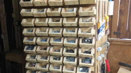 Build shop hardware storage for fasteners and small parts