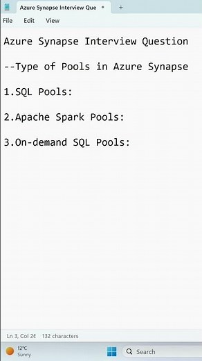 Azure Synapse Interview Question, Azure Pools, bigadata, Azure Data Engineer Interview #dataenginee