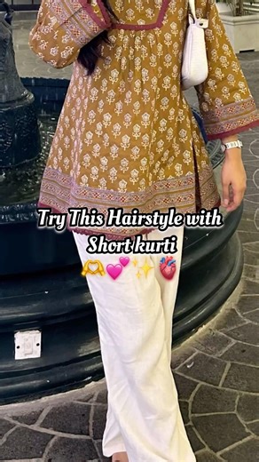 Hairstyle with short kurti #aestheic #fyp #hairtutorial #explorepage #ytshorts #shortsfeed #shorts