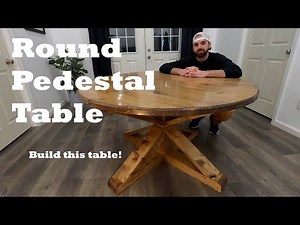 Round Pedestal Trestle Table Build - Full Tutorial with Free Dimensions (included in description)