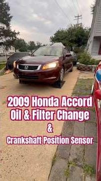 Honda Accord Oil Change & Crankshaft Sensor Replacement! #honda #mechanic #oilchange #diy #howto