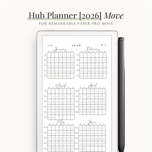 Hub Planner Move | Planner for Remarkable Paper Pro Move Daily Planner 2026 | Remarkable Notebooks - Etsy