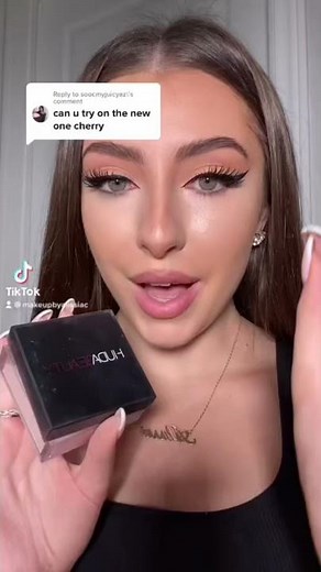 Trying the new Huda Beauty Cherry Blossom Powder! I love pink setting powder!! #shorts #makeup