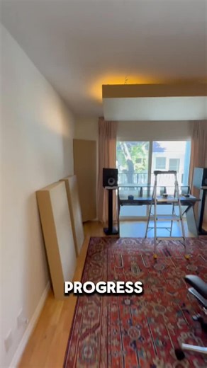 John Hunter Acoustics, Inc. on Instagram: "Acoustic Panel Install Progress Here is a progress update from the studio install. The custom ceiling cloud is now installed and the Corner Triangle Bass Traps are in place, helping control low end buildup and reflections in the corners. Next, we will be moving on to the wall treatment to finish dialing in the room with additional Acoustic Panels. For this installation we are treating the studio with 9 of our 4 inch Standard Beige Ultacoustic All Broadb