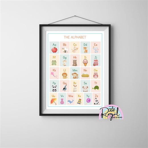Alphabet Poster Printable | ECD Learning |ABC Animals Toddler Learning Chart (digital Download) - Etsy